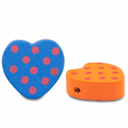 Abalorios de madera coraz&oacute;n Multicolor