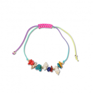Pulseras trendy abalorios mixtas Multicolor-dorado