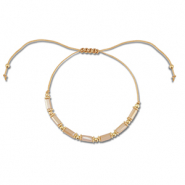 Pulsera tobillera trendy abalorios mixtas Marrón claro-dorado