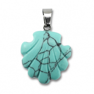 Colgantes de piedra natural vidrio conchas Turquesa azul