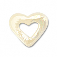 Abalorios de cer&aacute;mica griega DQ coraz&oacute;n Blancuzco