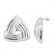 Pendientes trendy triángulo Plateado