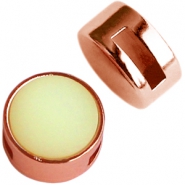 Correder&aacute;s met&aacute;lica DQ Cuoio con engaste para 12mm cabuch&oacute;n Oro rosado