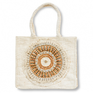 BY31® Bolso de playa Blancuzco-marrón-dorado