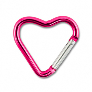 Fornituras coloridas anilla de llavero coraz&oacute;n Rosa magenta brillante