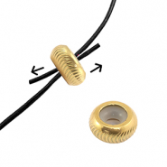 Fornituras Acero Inox abalorios de cierre deslizante con motivo 8mm Dorado