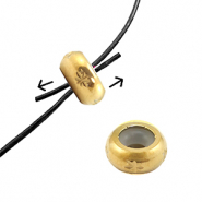Fornituras Acero Inox abalorios de cierre deslizante con motivo 8mm Dorado
