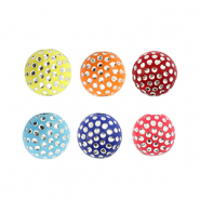 Abalorios acrílicos 8 mm con look strass Multicolor-plateado
