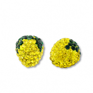 Abalorios acrílicos con strass limón Amarillo-verde oscuro