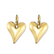 Pendientes Acero Inox corazón Dorado