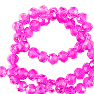 Abalorios faceteados disco 6x4mm Rosa neón