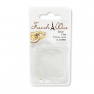 Beadsmith French wire fine 0.7mm Plateado