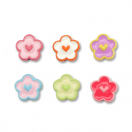 Abalorios met&aacute;licos esmalte flor Multicolor