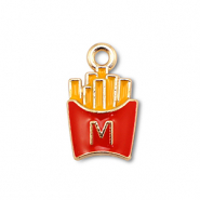 Colgantes met&aacute;licos esmalte fritas Dorado-rojo-amarillo