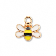 Colgantes met&aacute;licos esmalte abeja Dorado-amarillo-negro