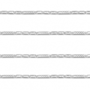 Fornituras Acero Inox cadena jasseron plano Plateado