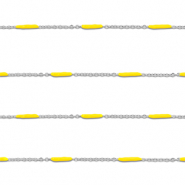 Fornituras Acero Inox cadena jasseron con barra Plateado-amarillo