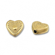 Abalorios Acero Inox corazón Dorado