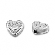 Abalorios Acero Inox corazón Plateado