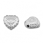 Abalorios Acero Inox corazón con Ojo Providencia Plateado