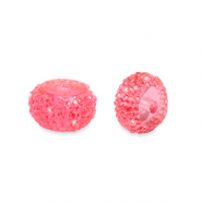 Abalorios de resina rondeles 12mm Rosa coral
