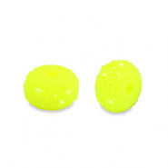 Abalorios de resina rondeles 12mm Amarillo ne&oacute;n