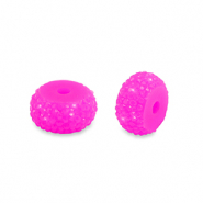 Abalorios de resina rondeles 6mm Rosa magenta