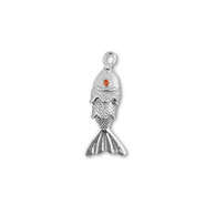 Metal TQ latón colgante pez Plateado-naranja