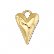 Colgantes Acero Inox coraz&oacute;n Dorado