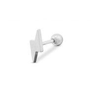 Piercing oreja Acero Inox relámpago Plateado