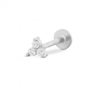 Piercing oreja Acero Inox triángulo Plateado