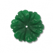 Piedras Naturales abalorios Cuarzo flor Verde oscuro