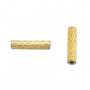Abalorios Acero Inox tubo 8mm Dorado