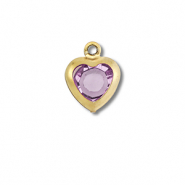 Colgantes Acero Inox coraz&oacute;n Dorado-rosa claro