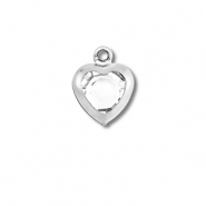 Colgantes Acero Inox coraz&oacute;n Plateado-transparente
