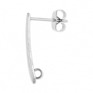 Fornituras Acero Inox pendientes largo con anilla Plateado