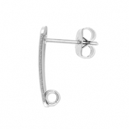 Fornituras Acero Inox pendientes largo con anilla Plateado