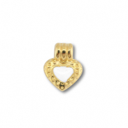 Colgantes metálicos DQ corazón Dorado (sin níquel)-blanco