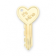 Colgantes llamativos llave coraz&oacute;n "It's mine" Dorado