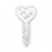 Colgantes llamativos llave coraz&oacute;n "It's mine" Plateado