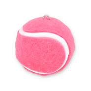 Colgantes llamativos pelota de tenis Rosa oscuro-blanco