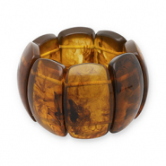 Pulseras de resina Transparente marr&oacute;n &aacute;mbar