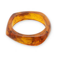Pulseras bangle de resina Transparente marrón ámbar