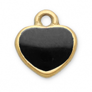 Colgantes Acero Inox corazón Dorado-negro