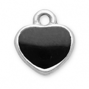 Colgantes Acero Inox corazón Plateado-negro