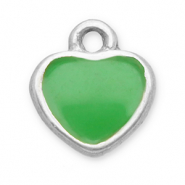 Colgantes Acero Inox corazón Plateado-verde claro
