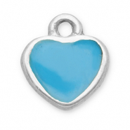 Colgantes Acero Inox corazón Plateado-azul