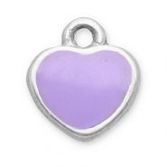 Colgantes Acero Inox corazón Plateado-lila