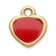 Colgantes Acero Inox corazón Dorado-rojo