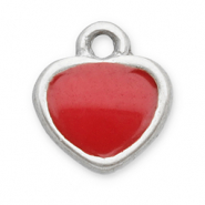 Colgantes Acero Inox corazón Plateado-rojo